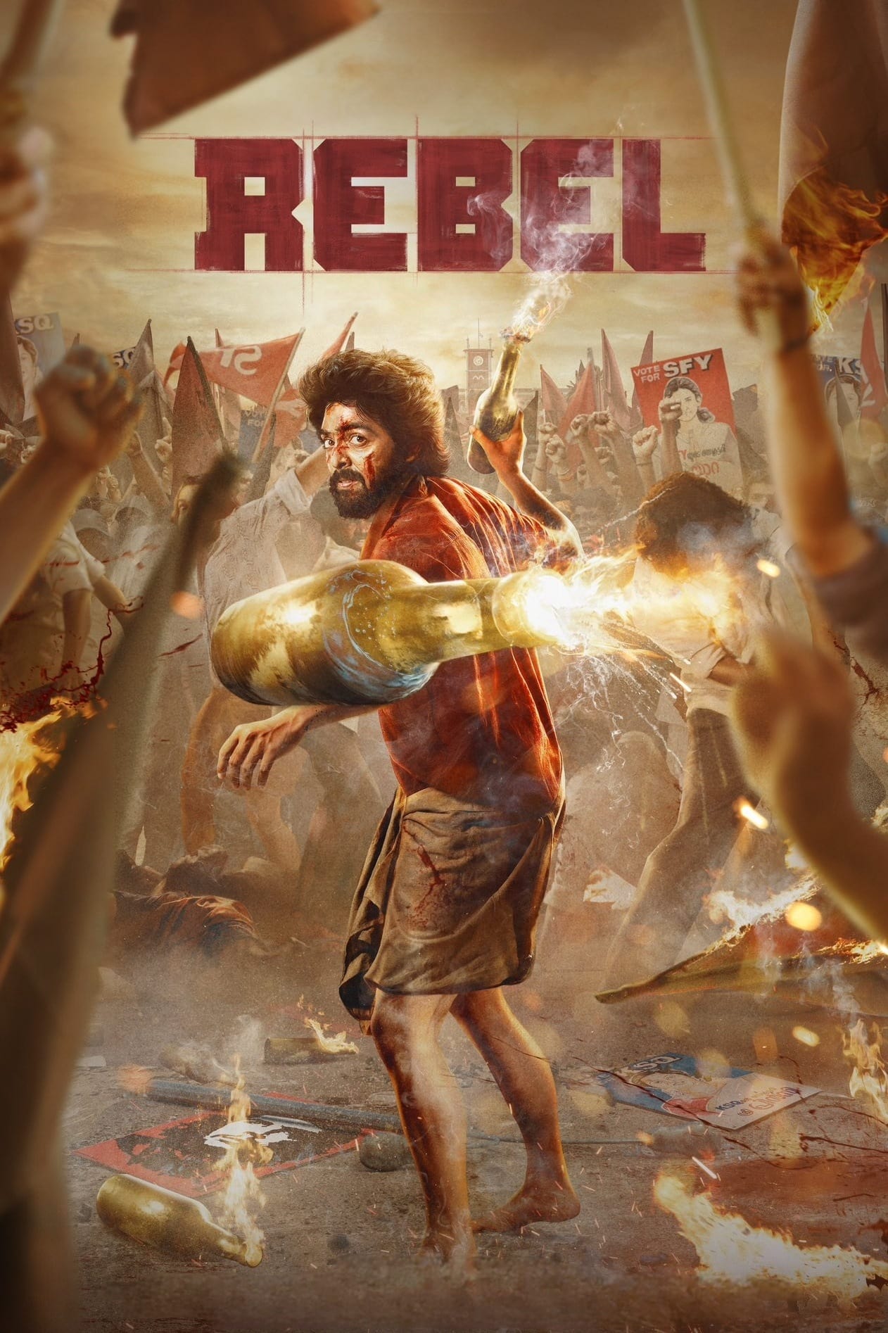 Rebel Hindi Dubbed Movie Poster (2024)