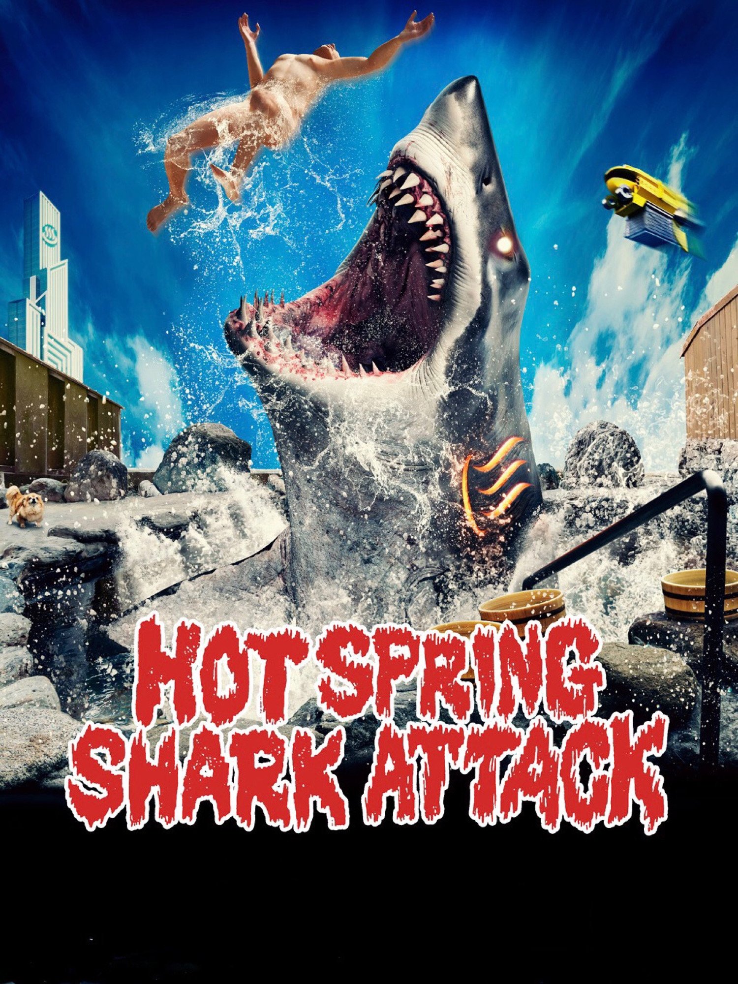 Hot Spring Shark Attack Hindi Dubbed Movie Poster (2024)